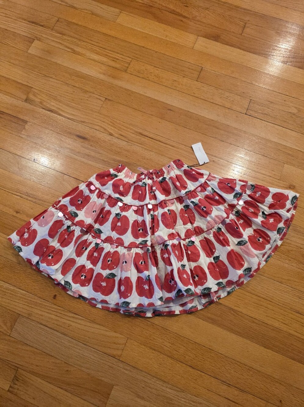 Pink Chicken New York Allie Skirt Apple Stamp Print